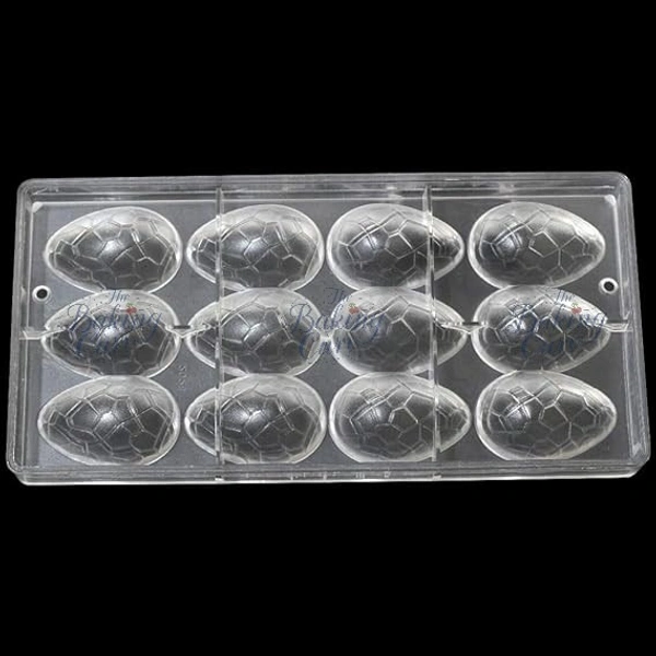 The Baking Curv 12 Holes Easter Eggs Shape Polycarbonate Chocolate Mold DIY Cake Decorating Mold Chocolate Pudding Moulds