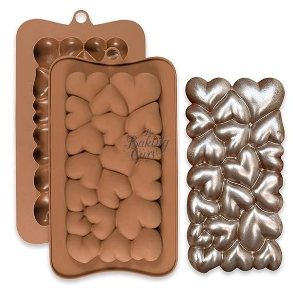 The Baking Curv 3D Heart Silicone Chocolate Mould – Non-Stick & Reusable for Cake Garnish, Candy & Desserts