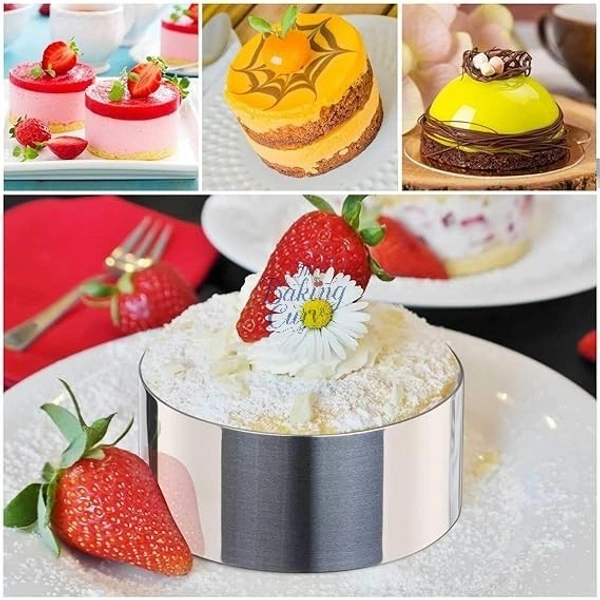 The Baking Curv Stainless Steel 3-Inch Cake Ring – Ideal for Cheesecakes & Desserts
