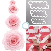 3 Pcs Rose Fondant Biscuit Cookie Plunger Cutter 