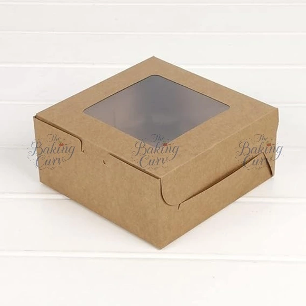 The Baking Curv Kraft 4 Brownie Box  - Pack of 10