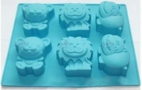 The Baking Curv 6-Cavity Animal Shape Silicone Soap Mould – Non-Stick, Flexible & Reusable Tray for Soap, Chocolate, Jelly & Crafts