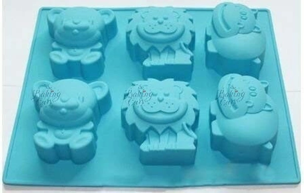 The Baking Curv 6-Cavity Animal Shape Silicone Soap Mould – Non-Stick, Flexible & Reusable Tray for Soap, Chocolate, Jelly & Crafts