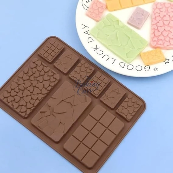 The Baking Curv 9-Cavity Silicone Chocolate Bar Mould – Non-Stick & Flexible Tray for Homemade Candy & Desserts