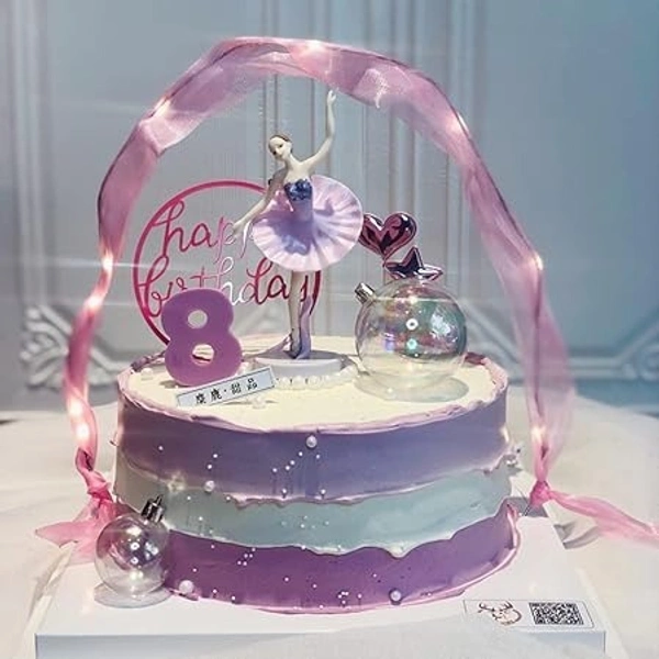 The Baking Curv Pink Ballerina Cake Topper – Ballet Dancer Theme Decoration for Girls’ Birthday Cakes
