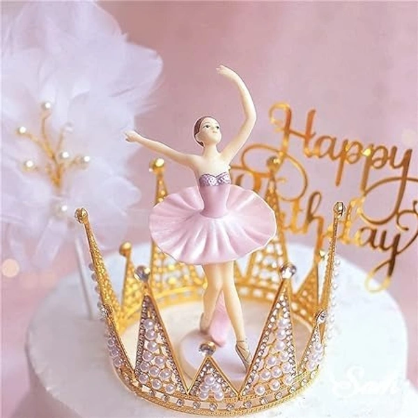 The Baking Curv Pink Ballerina Cake Topper – Ballet Dancer Theme Decoration for Girls’ Birthday Cakes
