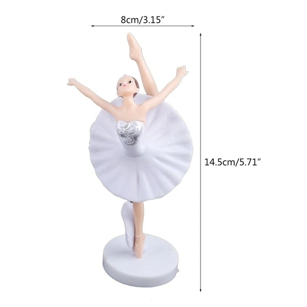 The Baking Curv White Ballerina Cake Topper – Ballet Dancer Theme Decoration for Girls’ Birthday Cakes