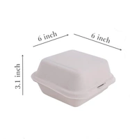 The Baking Curv Burger Box Bento Box 100% Eco Friendly Take Away Container with Smart Lock Lid - 6x6, Pack Of 10