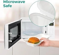 The Baking Curv Burger Box Bento Box 100% Eco Friendly Take Away Container with Smart Lock Lid - 8x8, Pack Of 25
