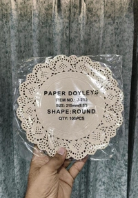The Baking Curv Paper Doilies | Round Placemats | Decorative Accessories | Disposable Paper Mats Silver Round (Pack of 100) - 4.5 Inch