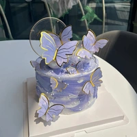 The Baking Curv Pastel Purple Butterfly Cake Toppers – Pack of 10 Elegant Decorative Butterflies| Cake Decoration