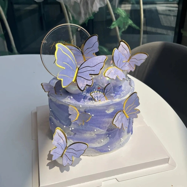 The Baking Curv Pastel Purple Butterfly Cake Toppers – Pack of 10 Elegant Decorative Butterflies| Cake Decoration