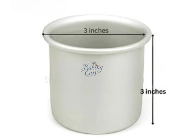 The Baking Curv 3x3 Inch Round Aluminium Cake Mould –Bento Cakes, Rust-Free, Durable Bakeware for Oven Baking