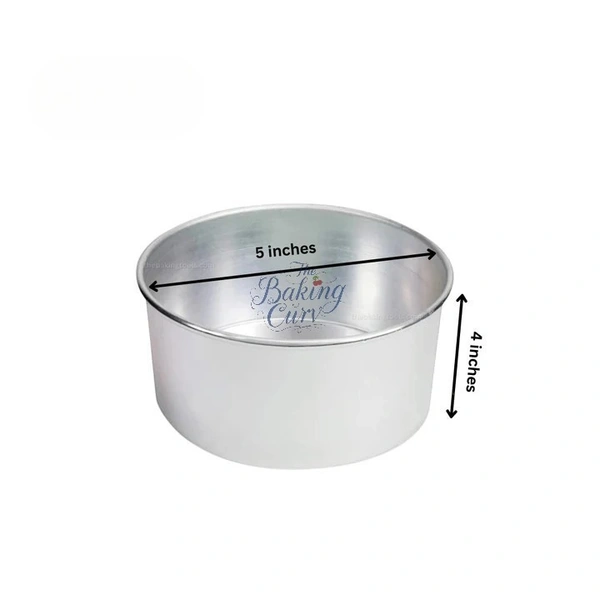 The Baking Curv 5x4 Inch Round Aluminium Cake Mould – Sturdy, Rust-Free Tin for Even Baking