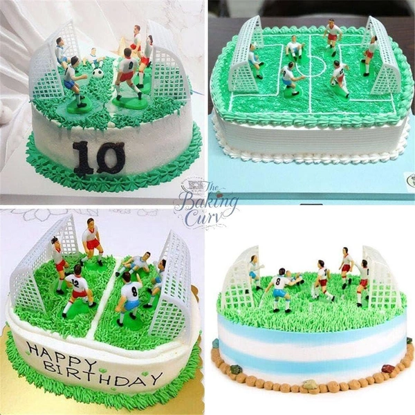 The Baking Curv Football Cake Topper Toys – Sports Theme Decorations for Birthday Cakes & Parties