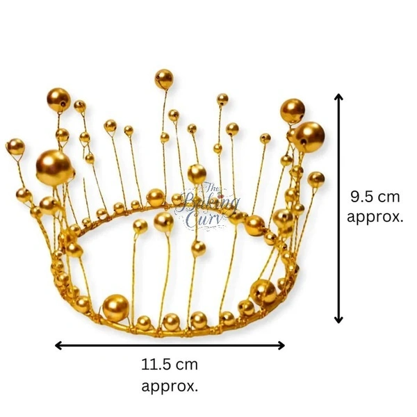 The Baking Curv: Pearl Crown Cake Topper - Elegant Non-Edible Decoration for Weddings & Special Occasions
