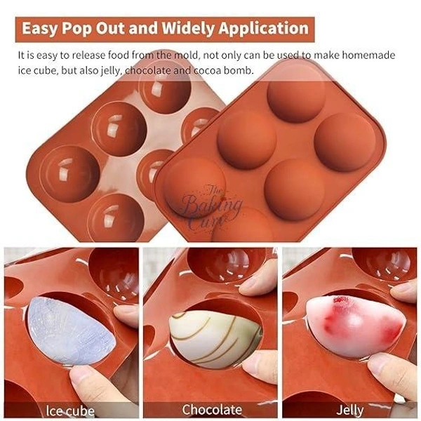 The Baking Curv Half Sphere Silicone Mould Large 6-Cavity