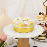 Beta Round Foil Bake & Serve with Lid – Oven-Safe, Disposable, With Dome Lid | The Baking Curv - Golden, Pack Of 50