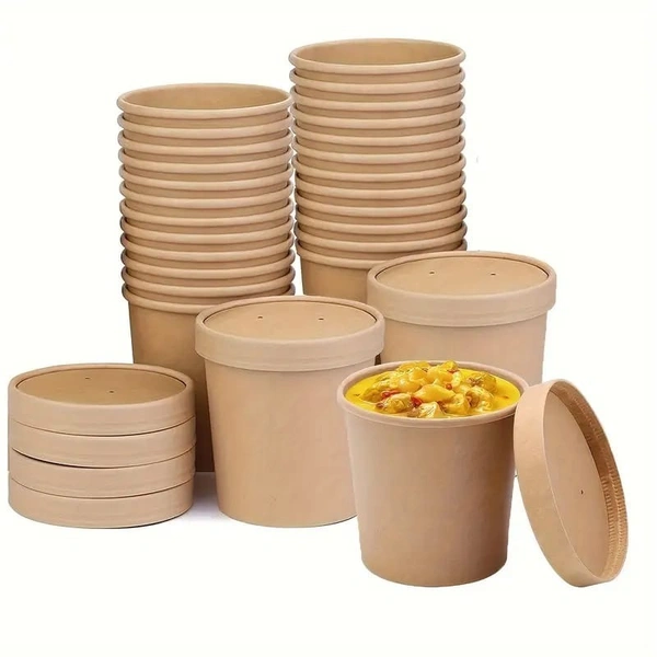 Round Long Paper Tub for Food Packaging – Disposable, Greaseproof, Eco-Friendly | The Baking Curv - Pack Of 25
