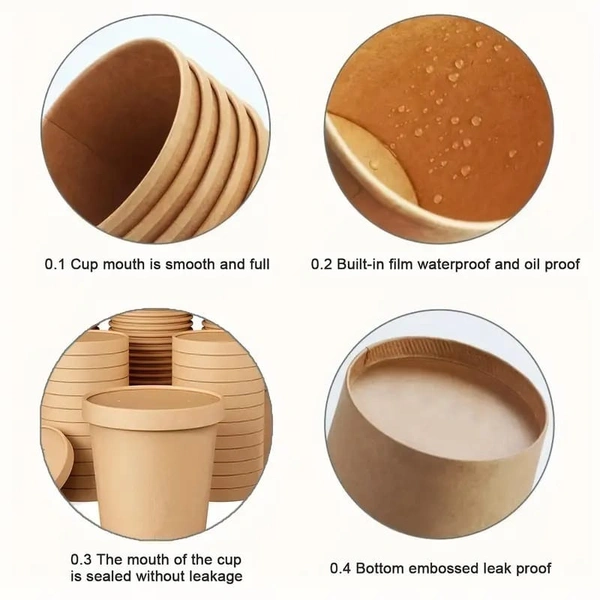 Round Long Paper Tub for Food Packaging – Disposable, Greaseproof, Eco-Friendly | The Baking Curv - Pack Of 25