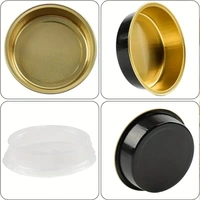 Beta Round Foil Bake & Serve with Lid – Oven-Safe, Disposable, With Dome Lid | The Baking Curv - Golden, Pack Of 50