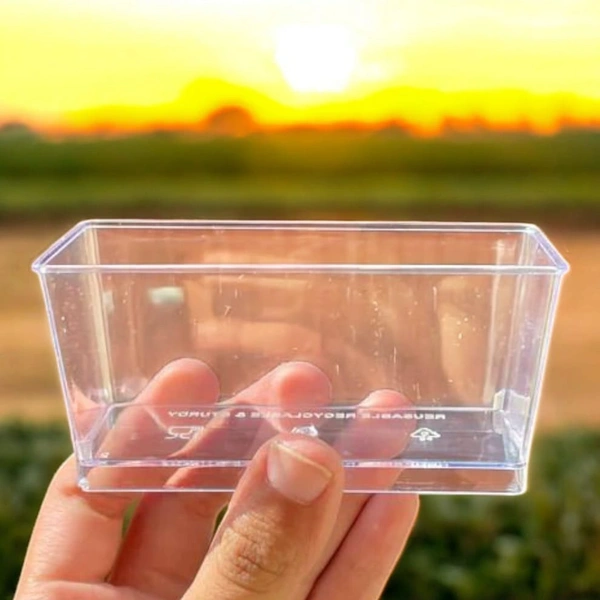 The Baking Curv Rectangle Mousse Cup With Lid |Pudding |Layered Treat - Pack Of 10