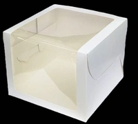 The Baking Curv Tall Cake Box 10x10x8 Inches with L-Shape Window – Elegant Window Box for Small Tier & Fondant Cakes - 10x10x8