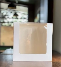 The Baking Curv Tall Cake Box 10x10x8 Inches with L-Shape Window – Elegant Window Box for Small Tier & Fondant Cakes - 10x10x8