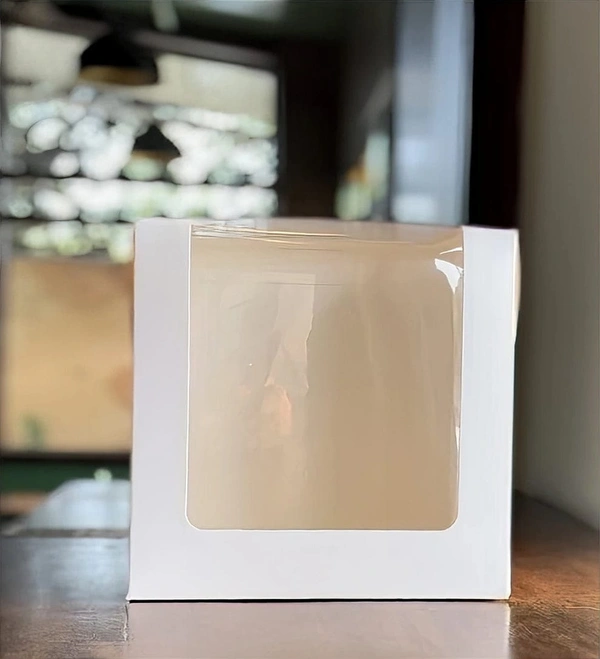 The Baking Curv Tall Cake Box 10x10x8 Inches with L-Shape Window – Elegant Window Box for Small Tier & Fondant Cakes - 10x10x8