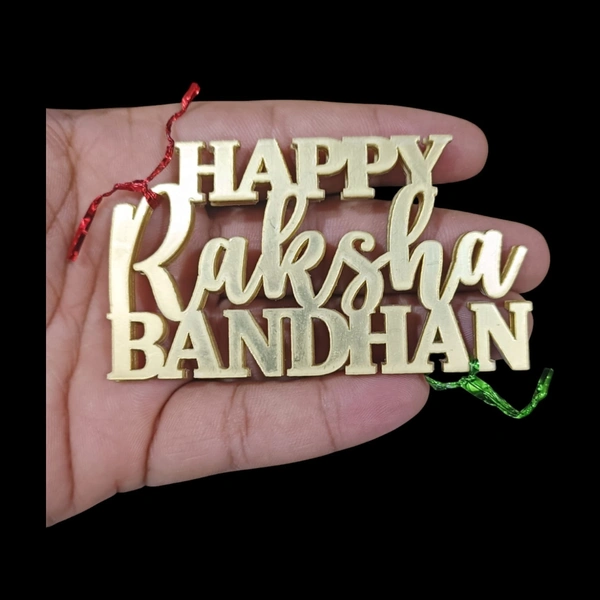 The Baking Curv Happy Raksha Bandhan Cake Topper – Acrylic Rakhi Theme Cutout for Festive Cake Decoration (Pack Of 5)