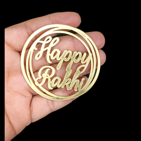 The Baking Curv Happy Raksha Bandhan Cake Topper – Acrylic Rakhi Theme Cutout for Festive Cake Decoration (Pack Of 5)