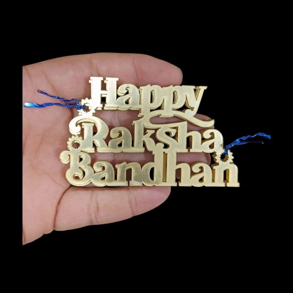 The Baking Curv Happy Raksha Bandhan Cake Topper – Acrylic Rakhi Theme Cutout for Festive Cake Decoration (Pack Of 5)