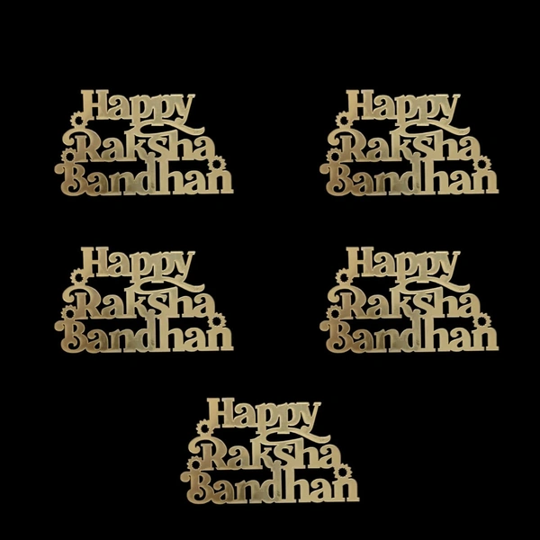 The Baking Curv Happy Raksha Bandhan Cake Topper – Acrylic Rakhi Theme Cutout for Festive Cake Decoration (Pack Of 5)