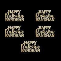 The Baking Curv Happy Raksha Bandhan Cake Topper – Acrylic Rakhi Theme Cutout for Festive Cake Decoration (Pack Of 5)