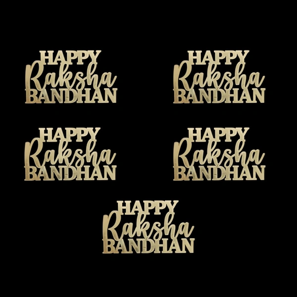 The Baking Curv Happy Raksha Bandhan Cake Topper – Acrylic Rakhi Theme Cutout for Festive Cake Decoration (Pack Of 5)