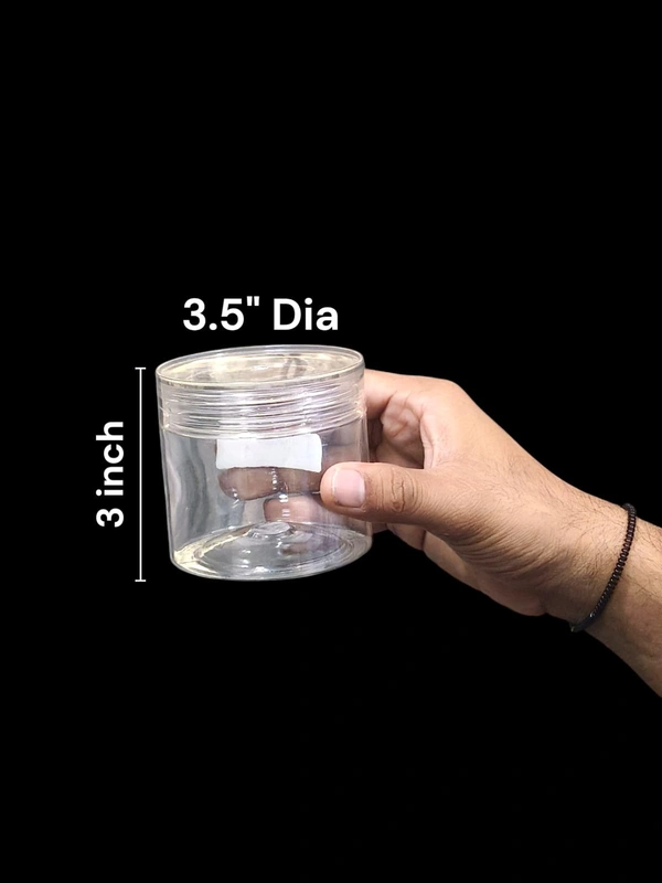 The Baking Curv Transparent Round Pet Jar 3.5" Dia 3 inch Height Specially For Cookies