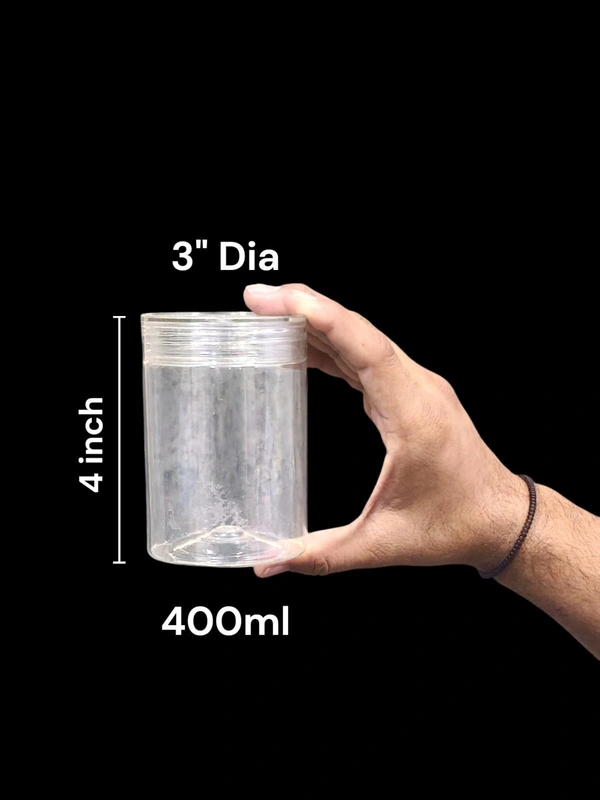 The Baking Curv Transparent Pet Jar 3" Dia 4 inch height (400ml) Mumma Jar 