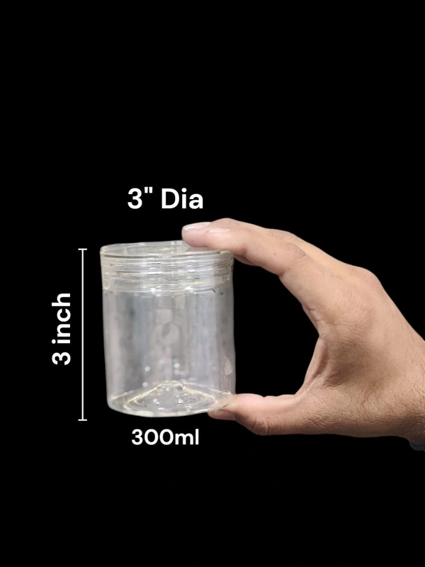 The Baking Curv Transparent Pet Jar 3" Dia 3 inch height (300ml) Baby Jar 