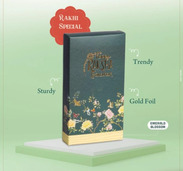 The Baking Curv Rakhi Special Bar Box in Emerald Green Color