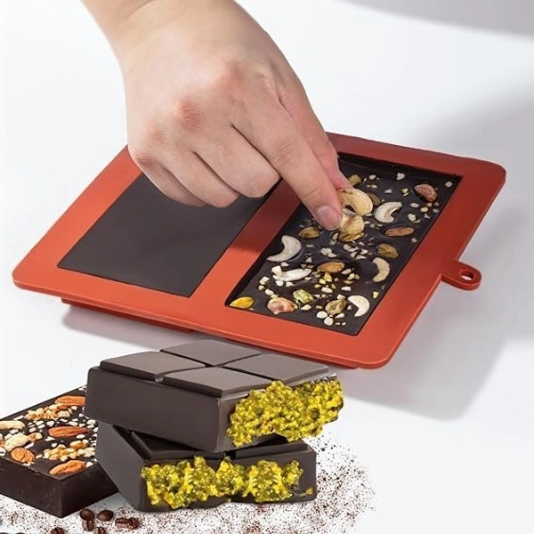 The Baking Curv 2 in 1 Deep Kunafa Chocolate Geometric & Classic Design Silicone Mould | Pistachio Kunafa Chocolate Bar Mould