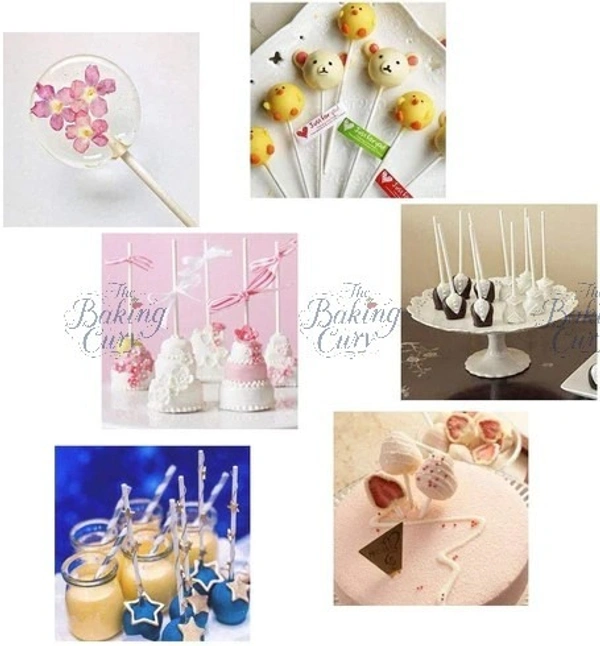 The Baking Curv Lollipop Sticks – 6 Inch Food-Grade Sturdy Sticks for Cake Pops, Candy, Chocolates & DIY Treats - Pack of 100