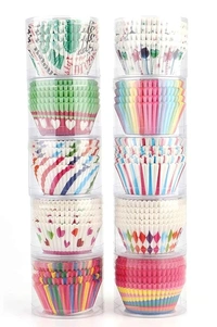 The Baking Curv 9cm Greaseproof Muffins Round Paper Cups Cake Microwave or Oven Tray Safe (Multicolored) - Pack of 100  - No -9, Assorted