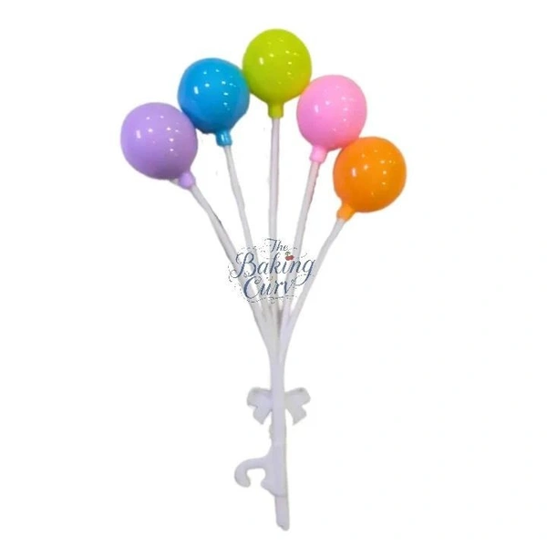 "Plastic Balloon Cake Topper – Colorful Party Decoration for Cakes & Cupcakes"