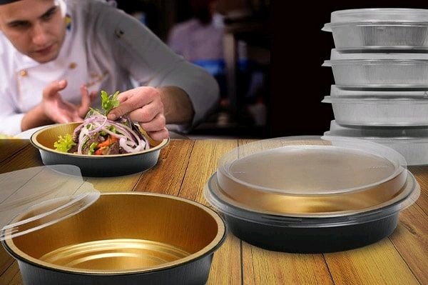 The Baking Curv Direct Baking Round Foil Container With Lid (Pack Of 5)