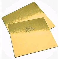 The Baking Curv Reusable Square MDF Cake Base – Ideal for Professional Cake Presentation (Pack Of 10)  - Golden, 4 Inch