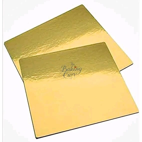 The Baking Curv Reusable Square MDF Cake Base – Ideal for Professional Cake Presentation (Pack Of 10)  - Golden, 5 Inch