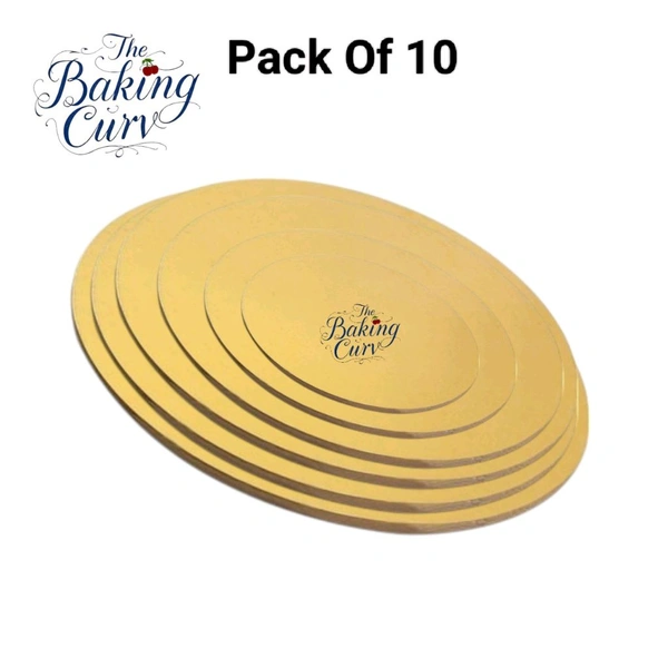 The Baking Curv Reusable Round MDF Cake Base – Ideal for Professional Cake Presentation (Pack Of 10)  - 4 Inch