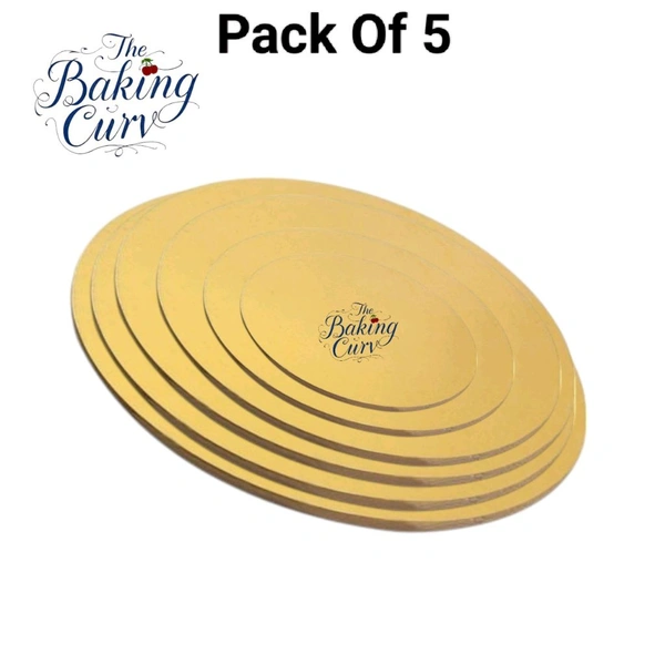 The Baking Curv Reusable Round MDF Cake Base – Ideal for Professional Cake Presentation (Pack Of 5)  - 12 Inch