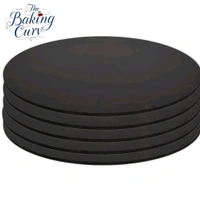 The Baking Curv Reusable Round MDF Cake Base – Ideal for Professional Cake Presentation (Pack Of 5)  - Black, 12 Inch