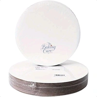 The Baking Curv Reusable Round MDF Cake Base – Ideal for Professional Cake Presentation (Pack Of 10)  - 8 Inch, White